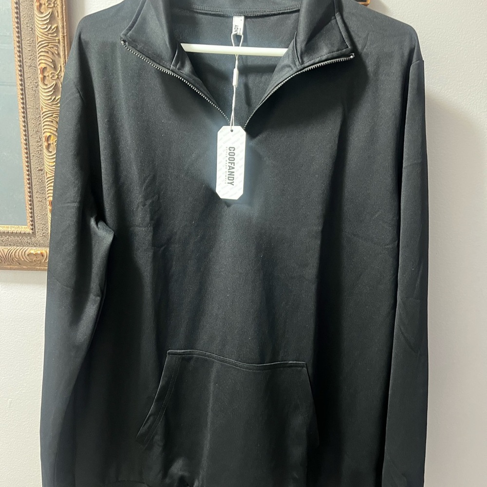 Coofandy Black Quarter-Zip Pullover - image 2